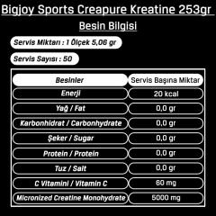 Bigjoy Sports Creapure Kreatine 253gr Aromasız