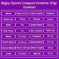 Bigjoy Sports Creapure Kreatine 121gr Aromasız