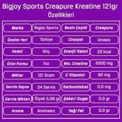 Bigjoy Sports Creapure Kreatine 121gr Mikronize Creatine