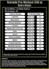 Grenade Pre-Workout 330 gr 40 Servis Preworkout